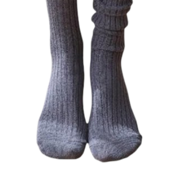 Over The Knee High Slouch Lace Trim Gray Fall Boot Socks Sexy Thigh High OTK New - Picture 4 of 6